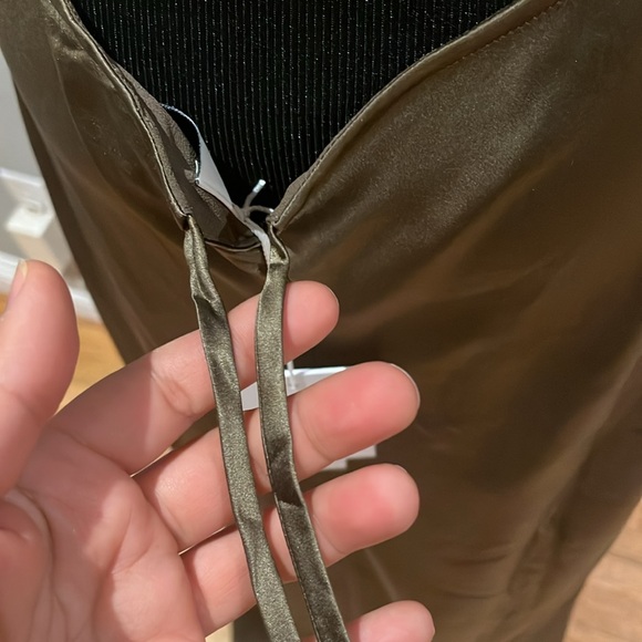 NEW NWT Reformation Anaiis Silk Dress High Neck Open Back Maxi Dress Morel Brown - Picture 8 of 13